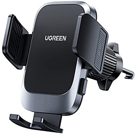UGREEN Handyhalterung Auto 360° Drehbar Handyhalter Auto Lüftung mit Metallischer Hakenclip EIN-Knopf-Release Kfz Handyhalterung kompatibel mit iPhone 16 15 14 Pro Max Galaxy S23 Ultra S23+ usw.