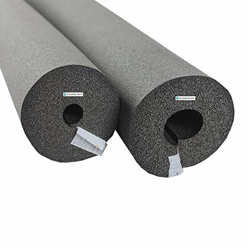 Scorprotect® Selbstklebende Kautschuk Rohrisolierung 2m Stange Heizung Sanitär GRAU (SCP-SKH15-27)