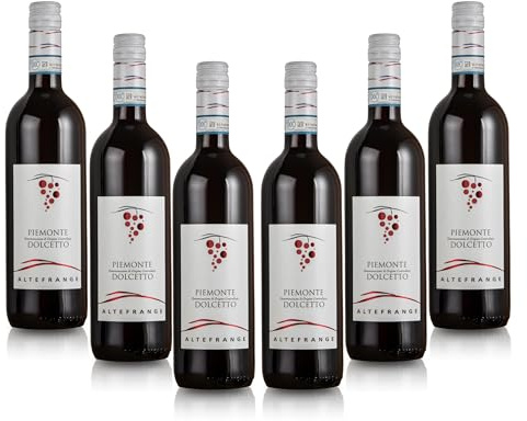 ALTE FRANGE | Vino Rosso Dolcetto Piemonte DOC 2023, Confezione da 6 Bottiglie da 750 ml