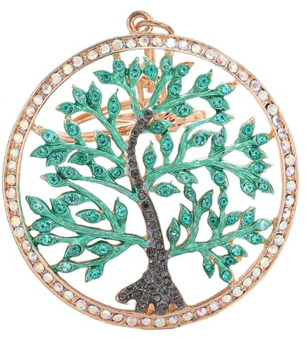 Portachiavi,Portachiavi in Lega di Colore,Ciondolo Cavo in Strass,Portachiavi Albero della Vita,Regalo Fidanzata Regalo Amore Portachiavi Coppie Anniversario,Verde