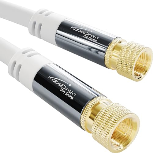 KabelDirekt – 4K SAT Kabel, Koaxialkabel, TV Kabel, F-Stecker – 12,5m – In Deutschland entwickelt (Satellitenkabel für Fernsehen, Radio, Internet, Fernsehkabel für DVB-T2/DVB-C/DVB-S2, weiß)