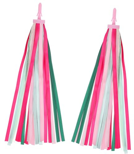 CLISPEED Lenker-Streamer FüR KinderfahrräDer Und Roller, Rosa Quasten Aus Nylon, Einfache Installation, Fahrraddekoration FüR MäDchen