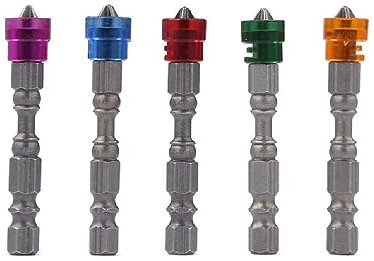 5 Pcs Magnetic Screwdriver Bits, 1/4 Hex Shank Single Head PH2 Screwdriver Bits Set with Magnetic Ring for Plasterboard Drywall Screws Installation, 65mm