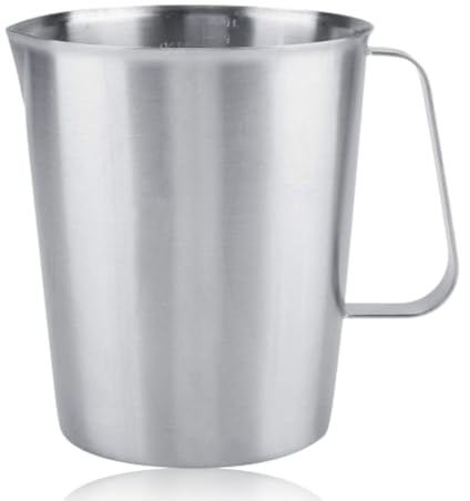 Cyrank Taza Medidora, Taza Medidora De 2 Litros Tazas Medidoras De Acero Inoxidable Taza Medidora De Metal Jarra Para Espumar Leche Jarra Para Espumar Leche Expreso