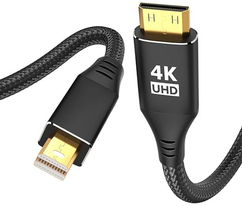 Cable 4K Mini DisplayPort a Mini HDMI de 5 pies, Thunderbolt 2 a Mini HDMI, cable unidireccional compatible con 4K a 30Hz para MacBook, Surface Pro/Dock a KYY, ARZOPA, VILVA, MNN, monitor portátil