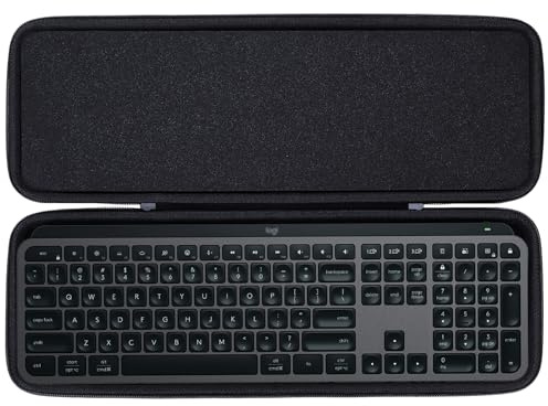 Lebakort Dur Étui Housse Cas Compatible avec Logitech MX Keys S/Keys/S Plus | Clavier Étui,Compact voyage,Silencieux