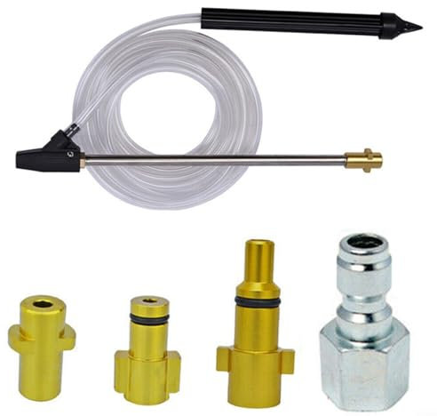 Kit sabbiatrice per idropulitrice ad alta pressione, kit di sabbiatura a umido con per lancia, sifone trasparente e adattatore per diverse idropulitrici (B)