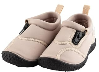 Sterntaler Badeschuhe Zipper – Unisex Baby Aquaschuhe mit seitlichem Reißverschluss – Strukturierte Sohle – Kinder Wasserschuhe - flexibel & schnelltrocknend - Bademode - Farbe beige, Größe 22