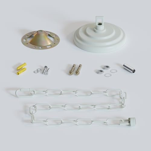 1 Head Lamp Base Ceiling Rose Chain Pendant Light Socket Fitting Bulb Holder Screw Kit For Retro Incandescent Lampholders (White)