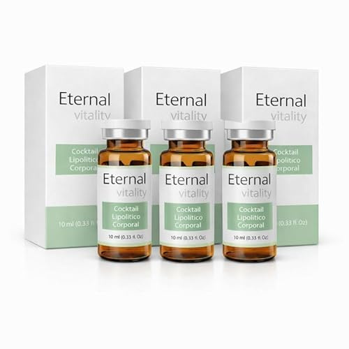 Anticelulítico Reductor Potente – Cocktail Corporal Lipolítico, Ampolls de 10ml, quemagrasas Abdominal, Reductor y Reafirmante para celulitis piernas y glúteos (3 Viales)
