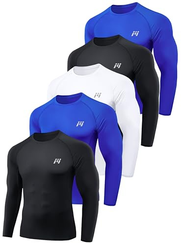 MEETWEE Kompressionströja herr, kort/långärmad funktionell skjorta herr, sportskjorta, träning, fitnessskjorta, andas, löparskjorta, undertröja för löpning, jogging, sport, gym
