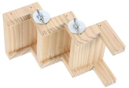 EXAOMBLE Kletterleiter Für Papageien Z-förmige Vogelleiter Für Innenkäfige Ruhesitz Mit Spielzeug Holzleiter Für Vogelkäfige Haustierleiter Für Papageienkäfige Bastel Und Dekorationsleiter