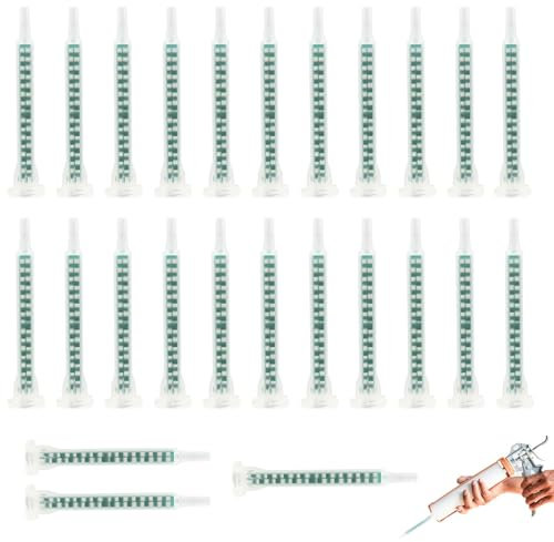 Tube de mélange de 25 pièces, tube de mélange de colle AB Fma6-16L Tube de mélange de colle Buse de mélange époxy Buse de mélange statique Buse de mélange 83 mm Seringue (vert)