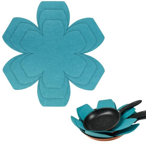 Pan Protectors Lot de 6 protections empilables pour poêles en feutre résistant à la chaleur 15/20/25 cm 3 tailles différentes Séparateur de poêle pour casseroles et bols Protection