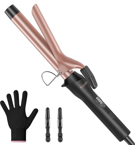 BESTOPE PRO Ferro Arricciacapelli da 25 mm, Arricciacapelli con Ioni Negativi, 8 Temp. Regolabili, Ferro Capelli Ceramico per Ricci Grandi, Riscaldamento Rapido in 30s, Spegnimento Automatico in 60min