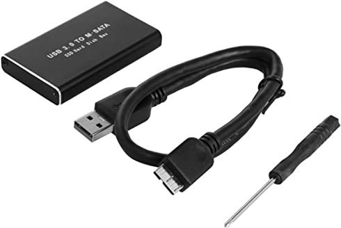 arlote Caja de Disco Duro Externo MSATA una USB 3,0 SSD, Caja de Almacenamiento, Adaptador para 30X50Mm 30X30Mm MSATA SSD