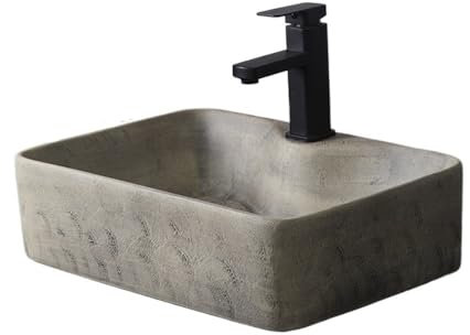 YQINQIN83B Lavabo Lavandino da appoggio Quadrato for Esterni e Interni, for Bagno, Vintage, for Patio, Singolo lavabo Lavabo Bagno(Grande)