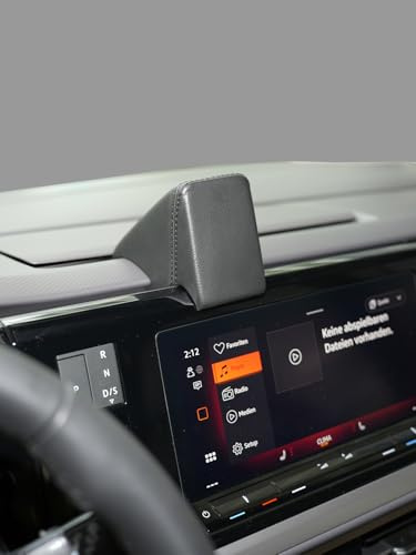 KUDA Soporte de teléfono móvil apto para VW T7 Multivan a partir de 2021 y VW California a partir de 2024 - Consola de teléfono para smartphones, teléfono móvil, navegador y más - Consola de piel
