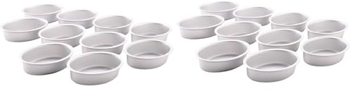 yksiahfi 20 Pezzi Mini Ovale Un Forma di nel Lega di Alluminio Metallo Stampo per Torta Stampo per Pane Stampo