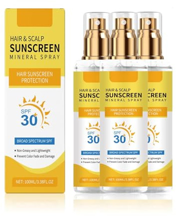 Haar- und Kopfhautschutzspray LSF 30,Sonnenschutz Kopfhaut und Haare,Premium Mineralischer Sonnenschutzspray für Kopfhaut,Nicht Fettend, Bewahrt Feuchtigkeit Und Verhindert Austrocknung (3)
