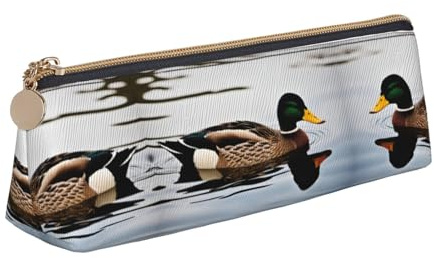Ghjkfbf Astuccio per matite in pelle con stampa anatra, sacchetto con cerniera per articoli di cancelleria, piccola borsa cosmetica