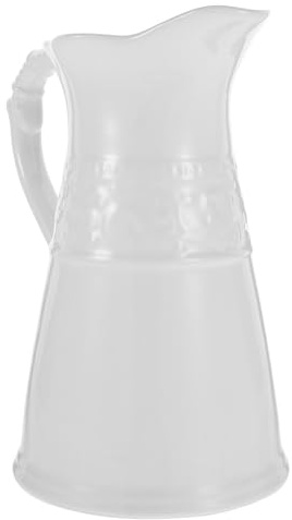 MALUGOGO Vaso da Fiori in Ceramica Stile Europeo a Forma di Brocca Latte Vintage Bianco Base Stabile per Decorazione Desktop Casa e Interni