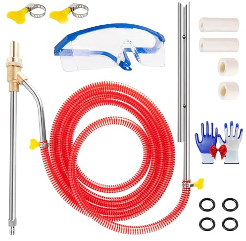 Professionelles Sandstrahl-Set, Hochdruckreiniger Strahlset, 1/4 Zoll Schnellkupplung, Nassschleifendes Sandstrahl-Zubehör mit Ersatzdüsen(Red)