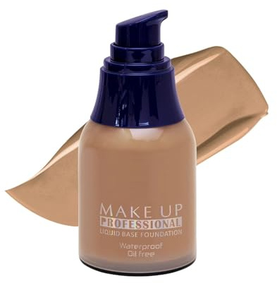 Liquid Base Professional Makeup Foundation | Oil-Free & Waterproof | Full Coverage | Long-Lasting Natural Finish Face Makeup (Beige)