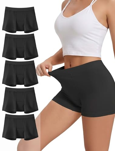 TIICHOO Periodenunterschwäsche Waschbare Hohe Taille Inkontinenz Slip Damen Perioden Unterwäsche für Starke Blutungen 5er Pack