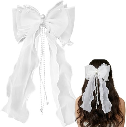 Accessoires Cheveux Fille Communion,Couronne Fleur Cheveux De Perles Blanches,Cadeau Communion Fille, Accessoires Cheveux Mariage De La Demoiselle d'Honneur Et Mariée (pince à cheveux)
