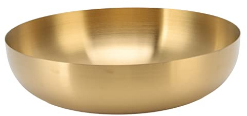 Dioche Ciotola in Ottone Ciotola in Acciaio Inossidabile 304, Design Addensato e Antiruggine, Adatta per Insalate, Pasta e Altri Contenitori per Alimenti multifunzionali. Tondo Color Oro da 24 Cm