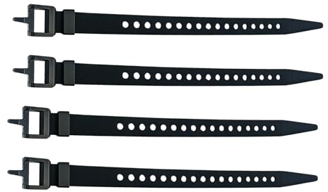 Wire Ties, 4-Piece Adjustable Fastening Tool, Cable Management Ties with Buckle for Organization, Nylon Straps with Locking Buckle, Fastening Device for Camping, Hiking, Travel, Outdoor