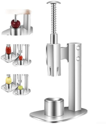 Shophubio Acier inoxydable pour dénoyauteur de cerises et dénoyauteurs d'olives – Vide-fruits de qualité 304 pour dates, jujubes et canariums – Outil de cuisine à rebond automatique à ressort