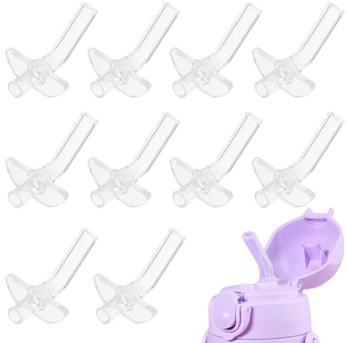 BAUCH 10 Pezzi Cannucce in Silicone Riutilizzabili per Bambini,Sostituzione Universale in Silicone,Anti-Perdita, Facile Da Pulire, Adatto Per Tazza Termica, Accessori