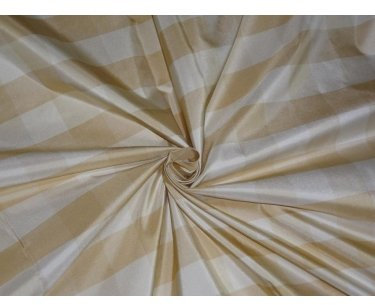 Reine Seide Taft Stoff Light Golden caramel & Ivory Farbe Plaids 137,2 cm by the Yard