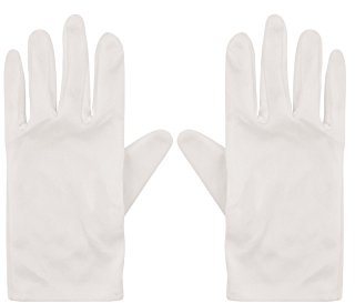 Henbrandt Gants Blancs Enfant I Accessoire pour Deguisement Magicien Souris Plombier Clown
