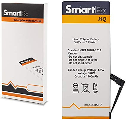 Smartex® Batteria compatibile con iPhone 7 | Capacità 1960 mAh | Batteria di Ricambio senza Cicli di Ricarica | 24 Mesi di Garanzia