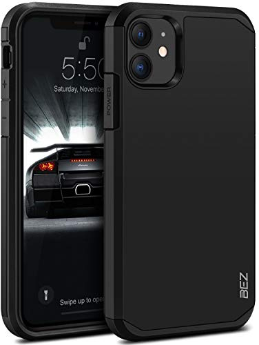 BEZ Handyhülle für iPhone 11 Hülle, Tasche Stoßfestes Kompatibel für iPhone 11, [Heavy Duty Serie] Outdoor Dual Layer Armor Case Handy Schutzhülle Robuste, Schwarz