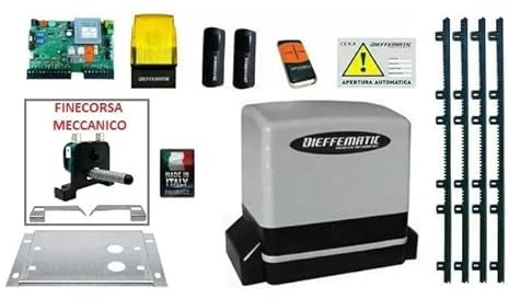 Kit Automazione Cancello Scorrevole Kv6 600 Kg Con 4 Mt Cremagliera 230V 220V