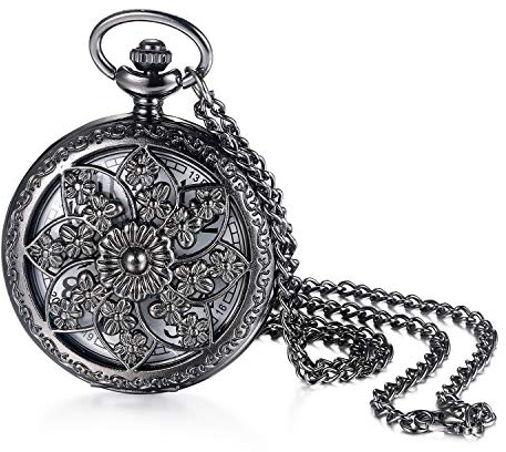 Avaner Orologio da Taschino Uomo,Orologio da Tasca con Catena,Orologio da Taschino Vintage e Unico,Bronzo