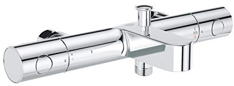 GROHE Grohtherm 800 Cosmopolitan | Thermostat-Wannenbatterie, ohne Anschlüsse - mit ergonomischem Metallgriff und Spartaste, Umstellung: Wanne/Dusche | chrom | 34770000