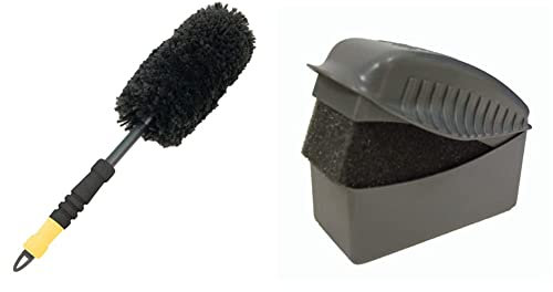 Meguiar's X1902EU Supreme Wheel Brush - Felgenbürste, Medium & X3090 Tire Dressing Applicator Pad Auftragsschwamm