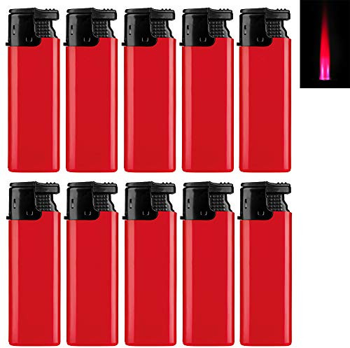 Accendino turbo Calidas rosso turbo fiamma gas accendino ricaricabile antivento (rosso – 10 accendini)
