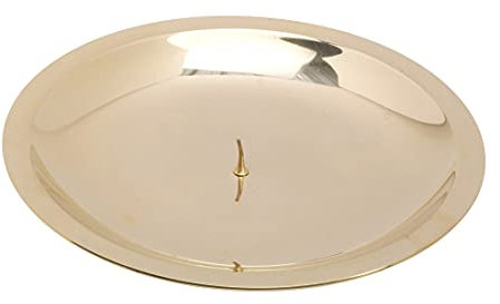 NKlaus Plato para Velas con pincho Ø16cm Latón Dorado Pulido Portavelas 10569