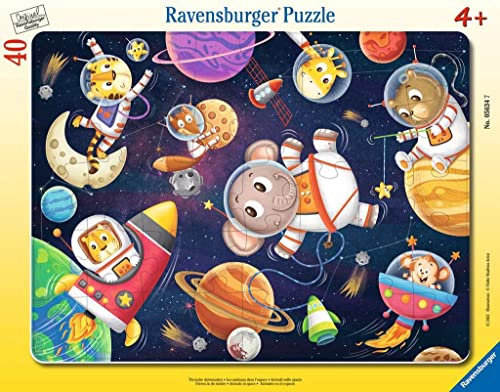 Ravensburger Kinderpuzzle - Tierische Astronauten - 30-48 Teile Rahmenpuzzle für Kinder ab 4 Jahren