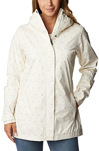 Columbia Women's Splash A Little 2 Jacket Waterproof Rain Jacket, Chalk Swell Dots Print, Size S