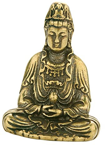 ORFOFE Vintage Style Avalokitesvara Buddha Statue Brass Bodhisattva Dekoration Für Zuhause Retro Ornamente Für Tisch Und Garten Stilvolle Wohndekoration Und Geschenkidee
