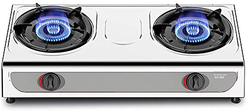 CAJOLI Household Double Oven Gas Stove, High Power Indoor Dining Family Camping Gas Stove, Ideal for Compact Living, Kitchen,Liquefied gas