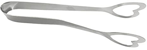 Zange aus Edelstahl, Zucker, Eiswürfel, Zange, U-förmige Edelstahl-Süßigkeitszange, Silber, kreatives Hohlherz, Mini-Küche