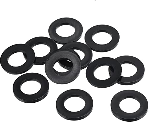 PATIKIL M16 Nylon Flache Unterlegscheiben 12 Pack 16mm ID 30mm AD Dichtungsringe Beilagscheiben Dichtring für Wasserhahn Rohrleitung Wasser Schlauch Befestigung Bolzen Schwarz